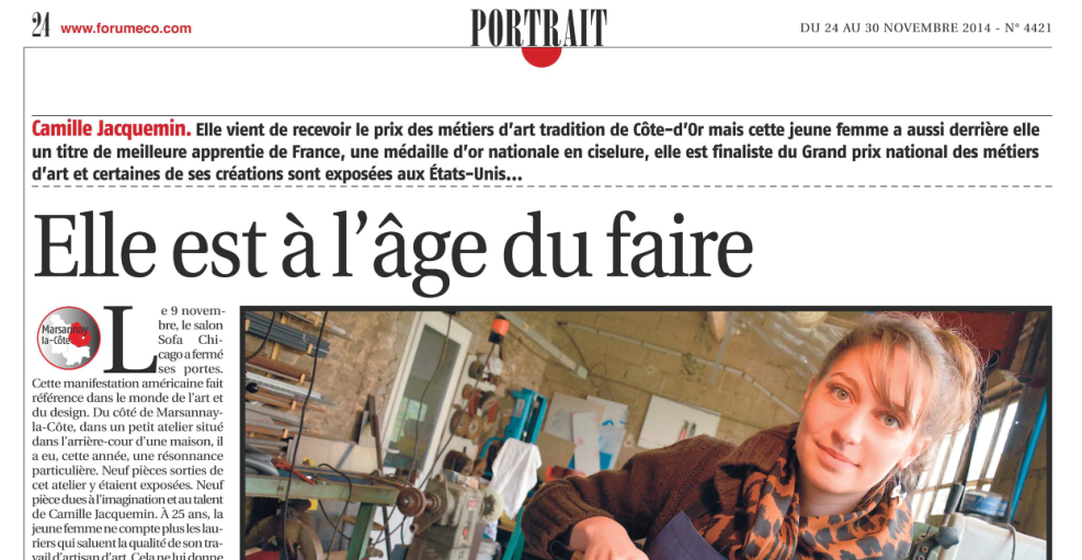 Portrait « Elle est à l’âge du faire », in Le Journal du Palais »,n°4421 nov. 2014