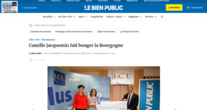 Camille Jacquemin fait bouger la Bourgogne, in Le Bien Public, 27 nov. 2015